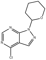 4-chloro-1-(tetrahydro-2H-pyran-2-yl)-1H-pyrazolo[3,4-d]pyriMidine Struktur