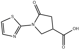 5-Oxo-1-(2-thiazolyl)-3-pyrrolidinecarboxylic acid Struktur