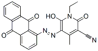 3-Pyridinecarbonitrile,  5-[(9,10-dihydro-9,10-dioxo-1-anthracenyl)azo]-1-ethyl-1,2-dihydro-6-hydroxy-4-methyl-2-oxo-  (9CI) Struktur