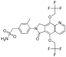 BenzeneMethanesulfonaMide, 4-[6,8-dihydro-6-oxo-5,9-bis(2,2,2-trifluoroethoxy)-7H-pyrrolo[3,4-g]quinolin-7-yl]-3-Methyl- Struktur