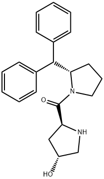 ((S)-2-Benzhydrylpyrrolidin-1-yl)((2S,4R)-4-hydroxypyrrolidin-2-yl)-methanone Struktur