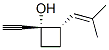 Cyclobutanol, 1-ethynyl-2-(2-methyl-1-propenyl)-, trans- (9CI) Struktur