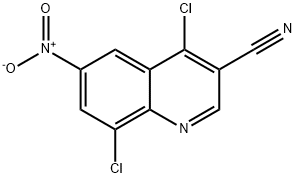 4,8-DICHLORO-6-NITRO-QUINOLINE-3-CARBONITRILE
 Struktur