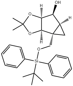 (1R,2R,3S,4S,5S)-1-(tert-Butyldiphenyl)silyloxyMethyl-2,3-dioxy-O,O-isopropylidenebicyclo[3.1.0]hexan-4-ol Struktur