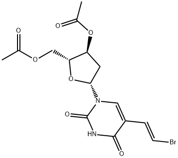 3',5'-di-O-acetyl-5-(2-bromovinyl)-2'-deoxyuridine Struktur