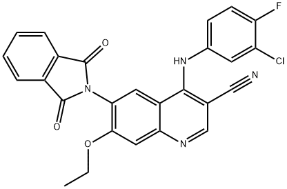 3-Cyano-4-(3-chloro-4-fluoroanilino)-7-ethoxy-6-(phthaliMidyl)quinoline Struktur