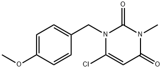 6-CHLORO-1-[(4-METHOXYPHENYL)METHYL]-3-METHYL-2,4(1H,3H)-PYRIMIDINEDIONE Struktur