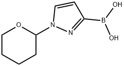 1-(tetrahydro-2H-pyran-2-yl)-1H-pyrazol-3-ylboronic acid Struktur