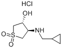 trans-4-(Cyclopropylmethyl-amino)-1,1-dioxo-tetrahydrothiophen-3-ol hydrochloride Struktur