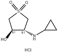 trans-4-Cyclopropylamino-1,1-dioxo-tetrahydrothiophen-3-ol hydrochloride Struktur