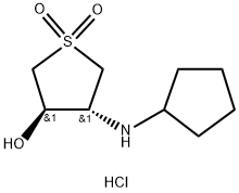 trans-4-Cyclopentylamino-1,1-dioxo-tetrahydrothiophen-3-ol hydrochloride Struktur