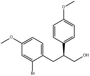 (S)-2-Bromo-4-methoxy--(4-methoxyphenyl)benzenepropanol Struktur