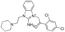 1H-Benzimidazolium,  2-amino-3-[2-(2,4-dichlorophenyl)-2-oxoethyl]-1-[2-(1-piperidinyl)ethyl]- Struktur