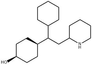 cis-4-[1-(Cyclohexyl)-2-(2-piperidinyl)ethyl]cyclohexanol Struktur