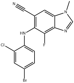 6-(4-broMo-2-chlorophenylaMino)-7-fluoro-3-Methyl-3H-benzo[d]iMidazole-5-carbonitrile Struktur