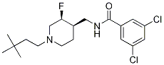 BenzaMide, 3,5-dichloro-N-[[(3S,4R)-1-(3,3-diMethylbutyl)-3-fluoro-4-piperidinyl]Methyl]- Struktur