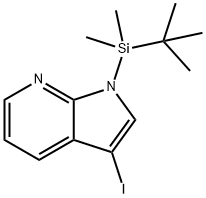 1H-Pyrrolo[2,3-b]pyridine, 1-[(1,1-dimethylethyl)dimethylsilyl]-3-iodo- Struktur