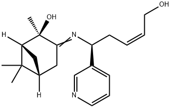 (1R,2R,5R)-3-[[(1S,3Z)-5-Hydroxy-1-(3-pyridinyl)-3-penten-1-yl]iMino]-2,6,6-triMethyl-bicyclo[3.1.1]heptan-2-ol Struktur