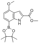 METHYL 4-METHOXY-7-(4,4,5,5-TETRAMETHYL-1,3,2-DIOXABOROLAN-2-YL)-1H-INDOLE-2-CARBOXYLATE Struktur