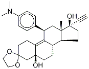 (5α,11β,17α)-11-[4-(diMethylaMino)phenyl]-5,17-dihydroxy-19-norpregn-9-en-20-yn-3-one Cyclic 1,2-Ethanediyl Acetal Struktur