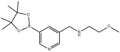 2-Methoxy-N-((5-(4,4,5,5-tetraMethyl-1,3,2-dioxaborolan-2-yl)pyridin-3-yl)Methyl)ethanaMine hydrochloride Struktur