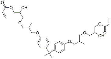 (1-methylethylidene)bis[4,1-phenyleneoxy(2-methyl-3,1-propanediyl)oxy(2-hydroxy-3,1-propanediyl)] diacrylate Struktur