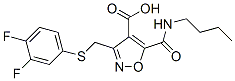 4-Isoxazolecarboxylic  acid,  5-[(butylamino)carbonyl]-3-[[(3,4-difluorophenyl)thio]methyl]- Struktur