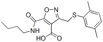 4-Isoxazolecarboxylic  acid,  5-[(butylamino)carbonyl]-3-[[(2,5-dimethylphenyl)thio]methyl]- Struktur