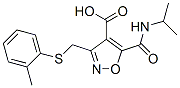 4-Isoxazolecarboxylic  acid,  5-[[(1-methylethyl)amino]carbonyl]-3-[[(2-methylphenyl)thio]methyl]- Struktur