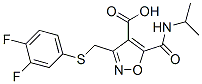 4-Isoxazolecarboxylic  acid,  3-[[(3,4-difluorophenyl)thio]methyl]-5-[[(1-methylethyl)amino]carbonyl]- Struktur