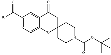 3,4-DIHYDRO-4-OXO-SPIRO[2H-1-BENZOPYRAN-2,4'-PIPERIDINE]-1',6-DICARBOXYLIC ACID 1'-(1,1-DIMETHYLETHYL) ESTER Struktur