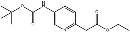 ethyl 2-(5-((tert-butoxycarbonyl)amino)pyridin-2-yl)acetate Struktur