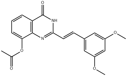 4(3H)-Quinazolinone,  8-(acetyloxy)-2-[(1E)-2-(3,5-dimethoxyphenyl)ethenyl]- Struktur