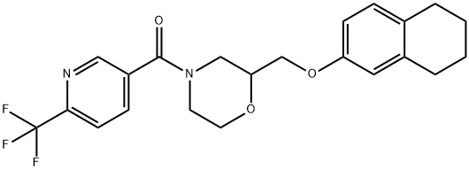 METHANONE, [2-[[(5,6,7,8-TETRAHYDRO-2-NAPHTHALENYL)OXY]METHYL]-4-MORPHOLINYL][6-(TRIFLUOROMETHYL)-3-PYRIDINYL]- Struktur