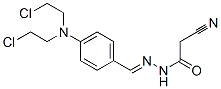 N-[[4-[bis(2-chloroethyl)amino]phenyl]methylideneamino]-2-cyano-acetam ide Struktur