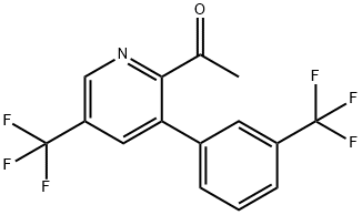 1-{5-(trifluoromethyl)-3-[3-(trifluoromethyl)phenyl]-2-pyridinyl}-1-ethanone Struktur