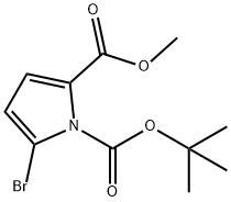 1H-Pyrrole-1,2-dicarboxylic acid, 5-bromo-, 1-(1,1-dimethylethyl) 2-methyl ester Struktur