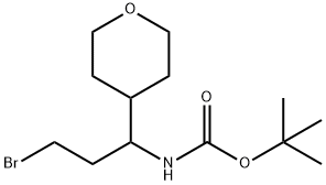 1-(Boc-aMino)-3-broMo-1-(4-tetrahydropyranyl)propane Struktur