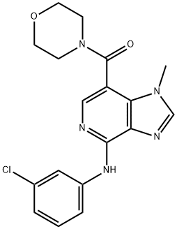 (4-(3-Chlorophenylamino)-1-methyl-1H-imidazo[4,5-c]pyridin-7-yl)(morpholino)methanone Struktur