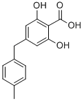 2,6-Dihydroxy-4-(p-methylbenzyl)benzoic acid Struktur