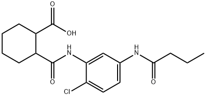 2-{[5-(BUTYRYLAMINO)-2-CHLOROANILINO]-CARBONYL}CYCLOHEXANECARBOXYLIC ACID Struktur