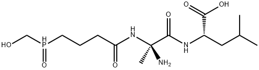 4-(Hydroxymethylphosphinyl)-L-2-aminobutanoyl-L-alanyl-L-leucine Struktur