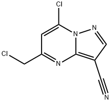 7-chloro-5-(chloroMethyl)pyrazolo[1,5-a]pyriMidine-3-carbonitrile Struktur