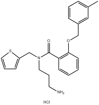 N-(3-Aminopropyl)-2-[(3-methylphenyl)methoxy]-N-(2-thienylmethyl)benzamidehydrochloride Struktur