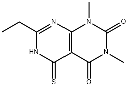 7-ethyl-5-mercapto-1,3-dimethylpyrimido[4,5-d]pyrimidine-2,4(1H,3H)-dione Struktur