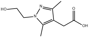 [1-(2-hydroxyethyl)-3,5-dimethyl-1H-pyrazol-4-yl]acetic acid Struktur