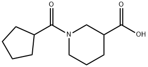 1-(Cyclopentylcarbonyl)-3-piperidine-carboxylic acid Struktur