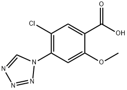 5-chloro-2-methoxy-4-(1H-tetrazol-1-yl)benzoic acid Struktur