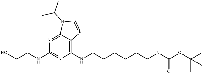 (6-[2-(2-HYDROXY-ETHYLAMINO)-9-ISOPROPYL-9H-PURIN-6-YLAMINO]-HEXYL)-CARBAMIC ACID TERT-BUTYL ESTER Struktur