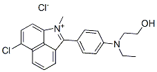 6-chloro-2-[4-[ethyl(2-hydroxyethyl)amino]phenyl]-1-methylbenz[cd]indolium chloride Struktur